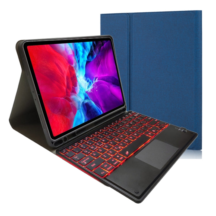 RK11T Backlight Detachable Touch Bluetooth Keyboard TPU Horizontal Flip Leather Tablet Case for iPad Pro 11 2020 / 2018 with Holder & Pen Slot