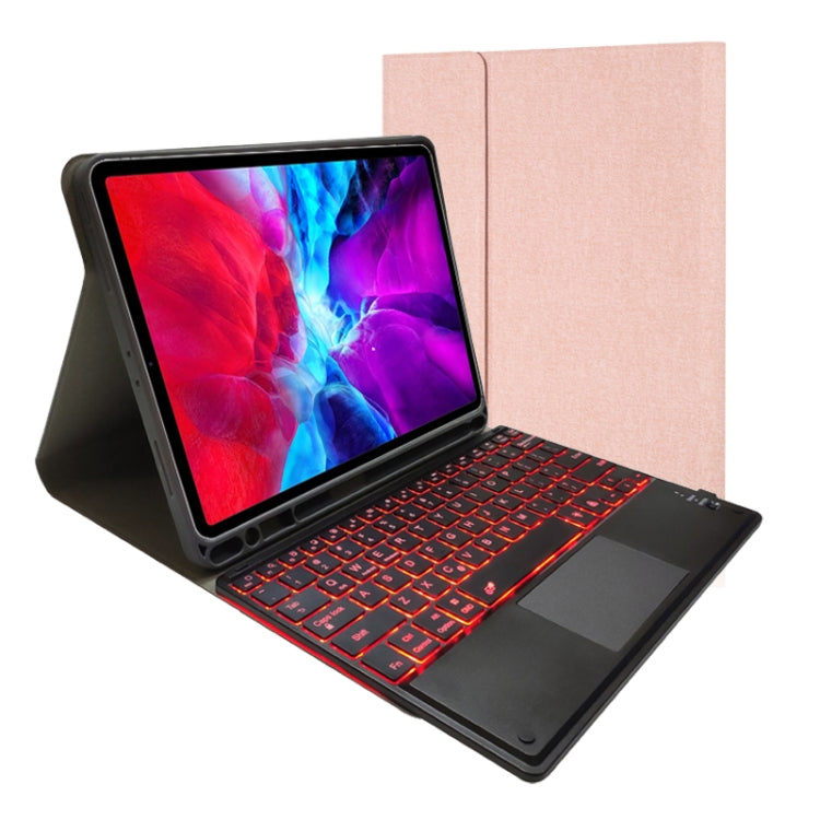 RK11T Backlight Detachable Touch Bluetooth Keyboard TPU Horizontal Flip Leather Tablet Case for iPad Pro 11 2020 / 2018 with Holder & Pen Slot