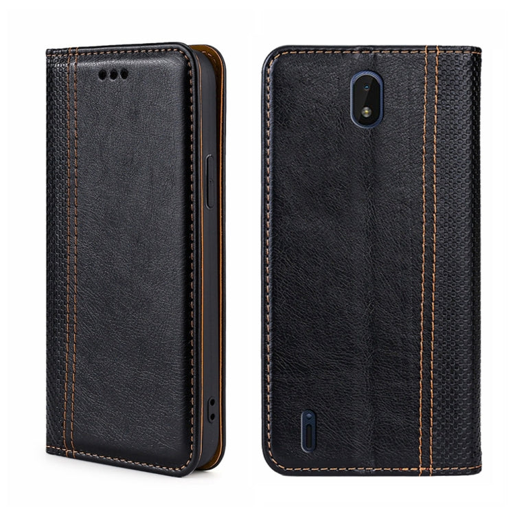 For Nokia C01 Plus/C1 2nd Editon Grid Texture Magnetic Flip Leather Phone Case