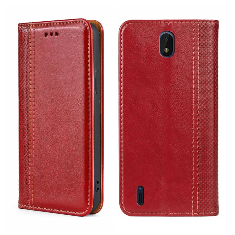 For Nokia C01 Plus/C1 2nd Editon Grid Texture Magnetic Flip Leather Phone Case