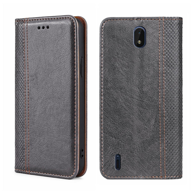 For Nokia C01 Plus/C1 2nd Editon Grid Texture Magnetic Flip Leather Phone Case