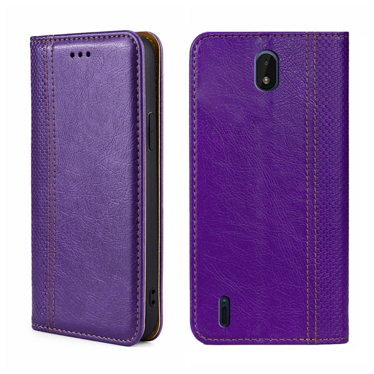 For Nokia C01 Plus/C1 2nd Editon Grid Texture Magnetic Flip Leather Phone Case