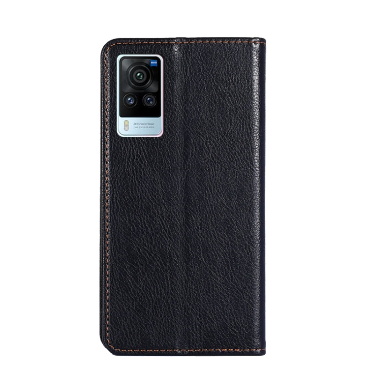 For vivo X60 Pro Global / X60 Curved Screen Ver. Gloss Oil Solid Color Magnetic Leather Phone Case