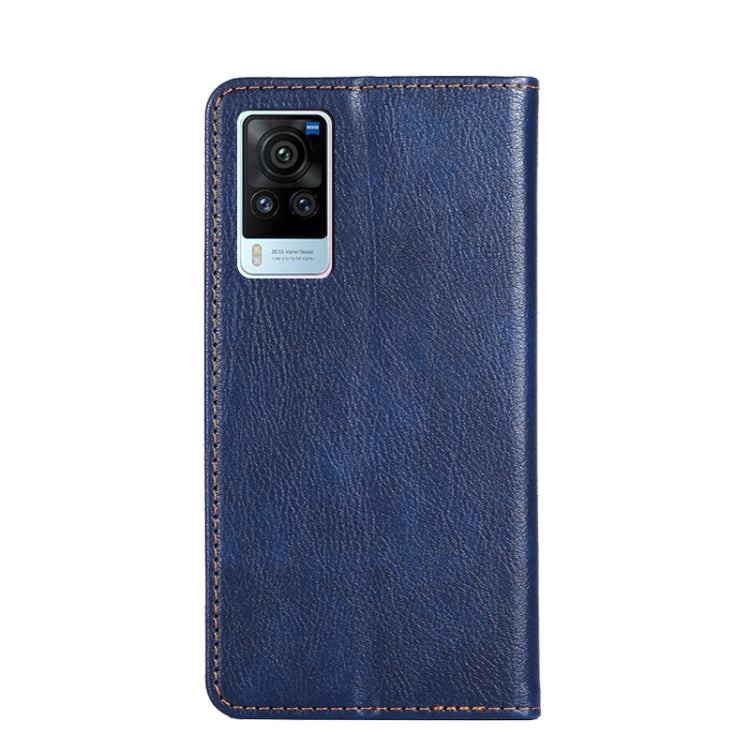 For vivo X60 Pro Global / X60 Curved Screen Ver. Gloss Oil Solid Color Magnetic Leather Phone Case