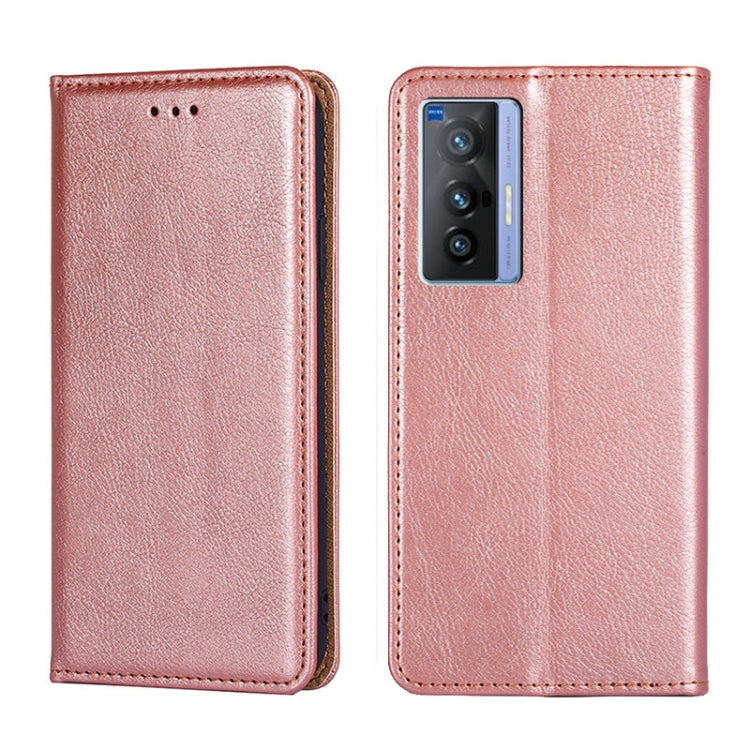 For vivo X70 Gloss Oil Solid Color Magnetic Leather Phone Case