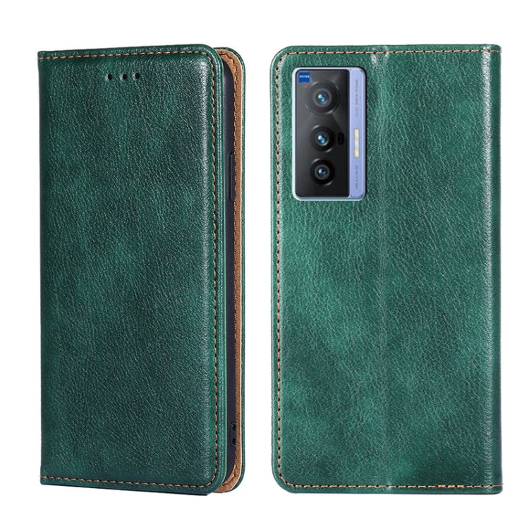 For vivo X70 Gloss Oil Solid Color Magnetic Leather Phone Case