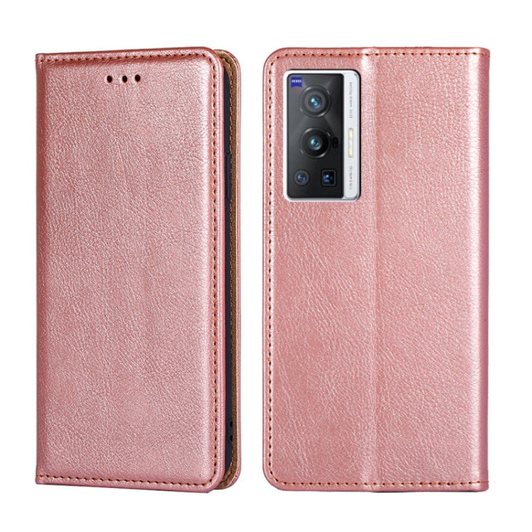 For vivo X70 Pro Gloss Oil Solid Color Magnetic Leather Phone Case