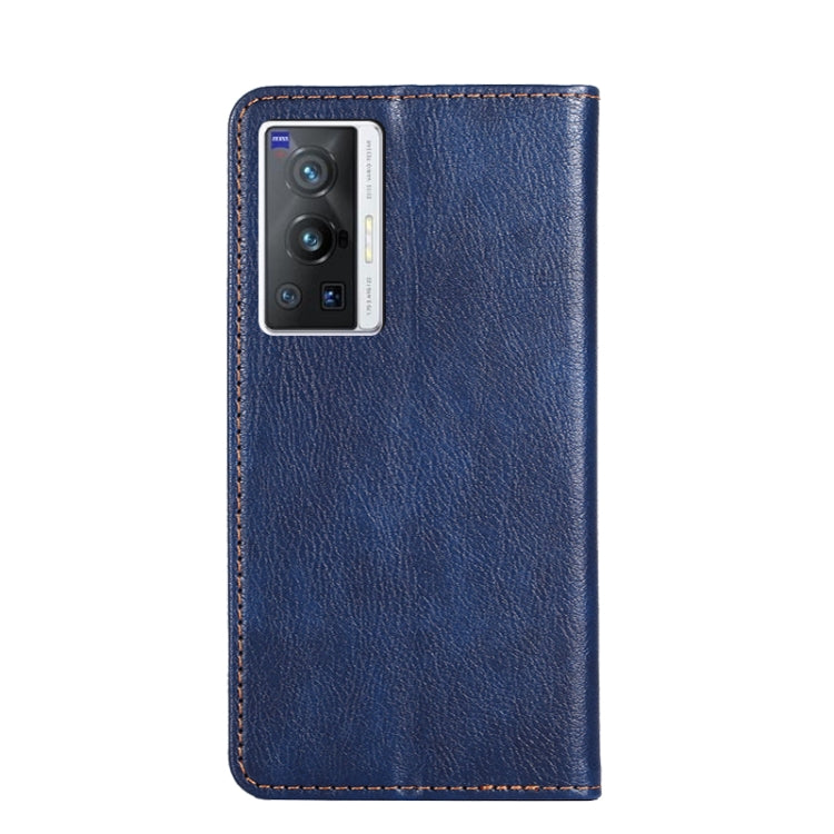 For vivo X70 Pro Gloss Oil Solid Color Magnetic Leather Phone Case