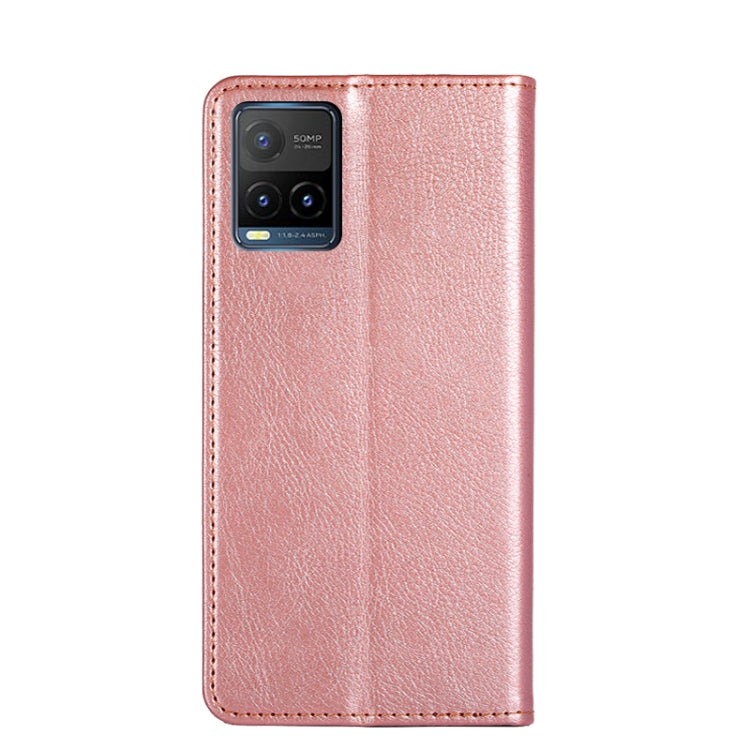 For vivo Y21 / Y21s / Y33s Gloss Oil Solid Color Magnetic Leather Phone Case