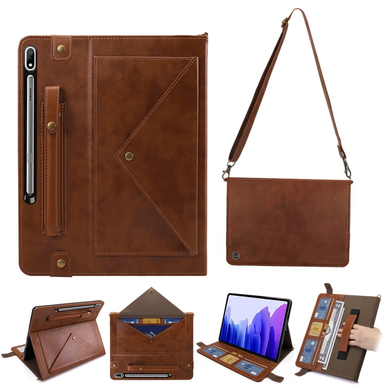 For Samsung Galaxy Tab S7 FE T730/T735 Envelope Solid Color Leather Tablet Case