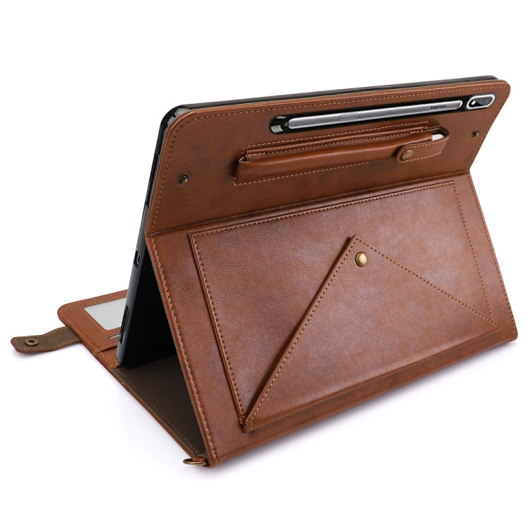 For Samsung Galaxy Tab S7 FE T730/T735 Envelope Solid Color Leather Tablet Case