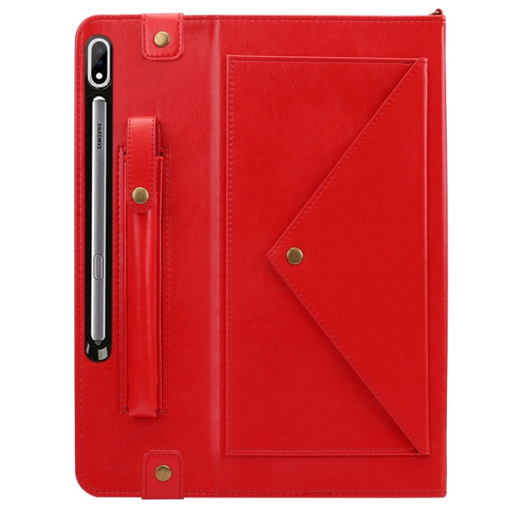 For Samsung Galaxy Tab S7+ T970/T975 Envelope Solid Color Leather Tablet Case