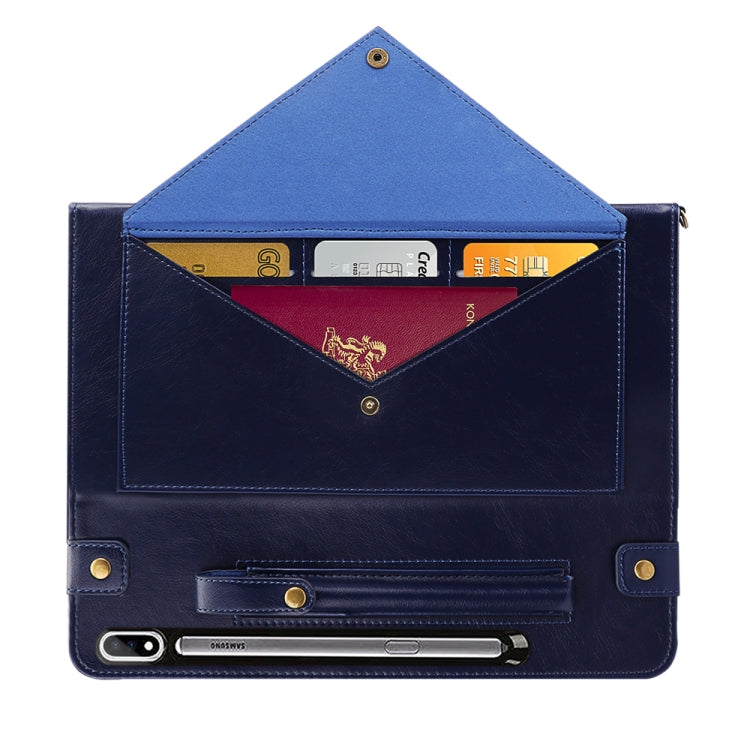 For Samsung Galaxy Tab S8 Ultra Envelope Solid Color Leather Tablet Case