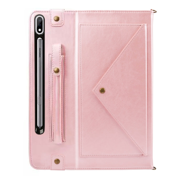 For Samsung Galaxy Tab S8 Envelope Solid Color Leather Tablet Case