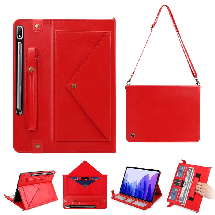 For Samsung Galaxy Tab S8 Envelope Solid Color Leather Tablet Case
