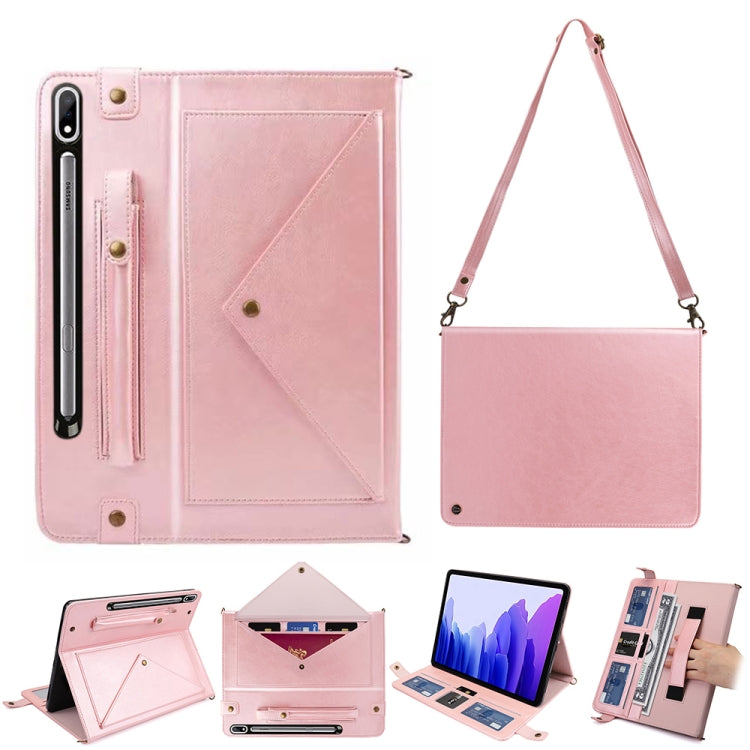 For Samsung Galaxy Tab S8+ Envelope Solid Color Leather Tablet Case
