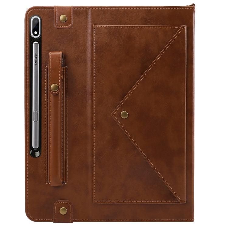 For Samsung Galaxy Tab S8+ Envelope Solid Color Leather Tablet Case
