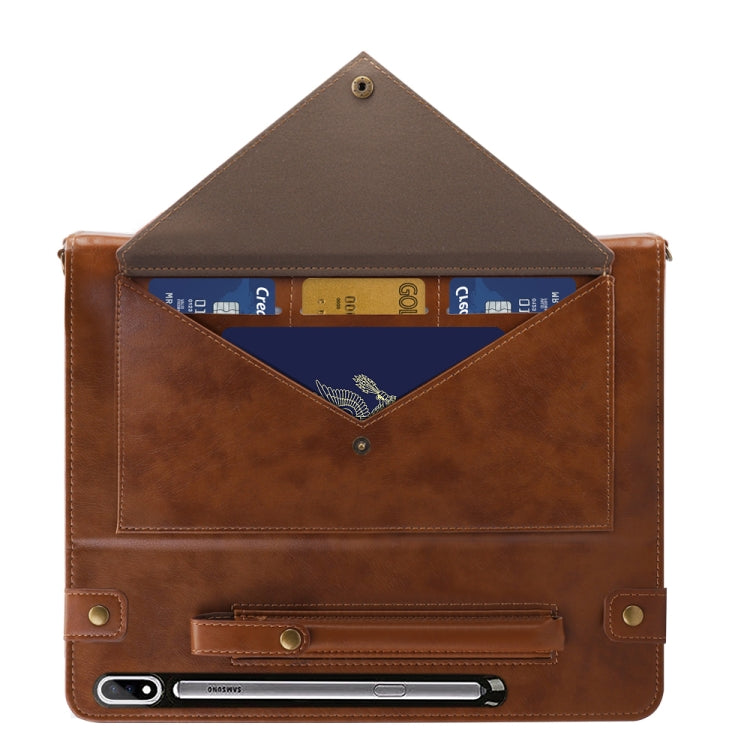 For Samsung Galaxy Tab S8+ Envelope Solid Color Leather Tablet Case