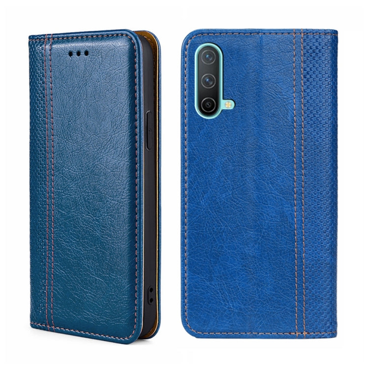 For OnePlus Nord CE 5G Grid Texture Magnetic Flip Leather Phone Case