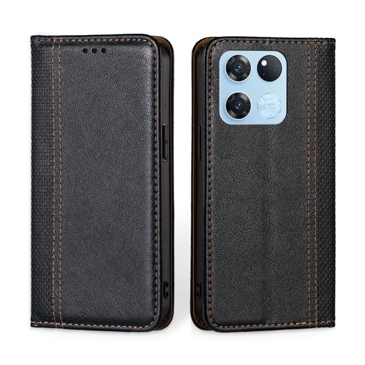For OnePlus Ace Racing Grid Texture Magnetic Flip Leather Phone Case