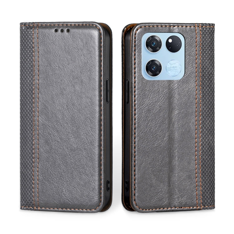 For OnePlus Ace Racing Grid Texture Magnetic Flip Leather Phone Case