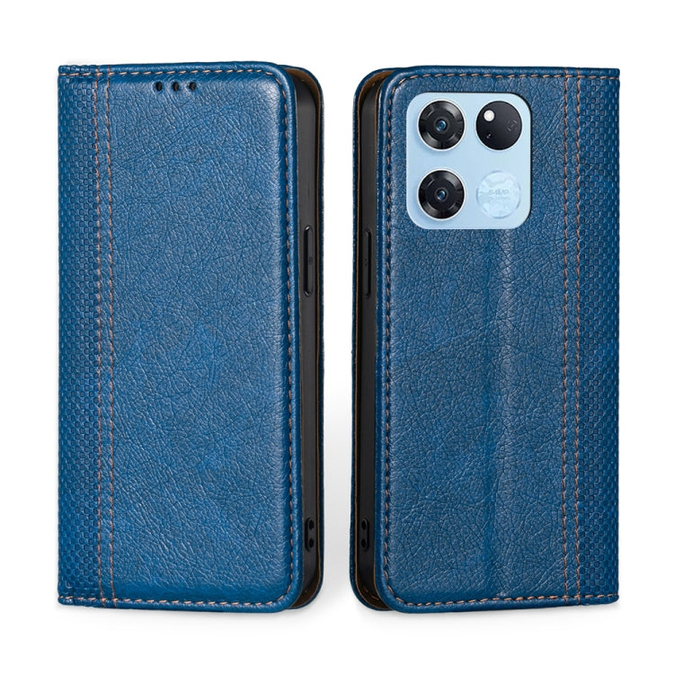 For OnePlus Ace Racing Grid Texture Magnetic Flip Leather Phone Case