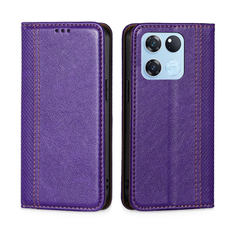 For OnePlus Ace Racing Grid Texture Magnetic Flip Leather Phone Case