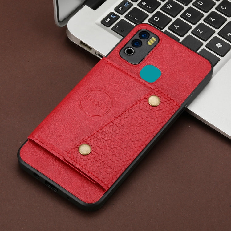 For Infinix Hot 9 Play Double Buckle PU + TPU Shockproof Magnetic Phone Case
