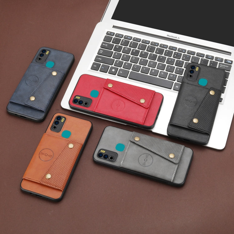 For Infinix Hot 9 Play Double Buckle PU + TPU Shockproof Magnetic Phone Case