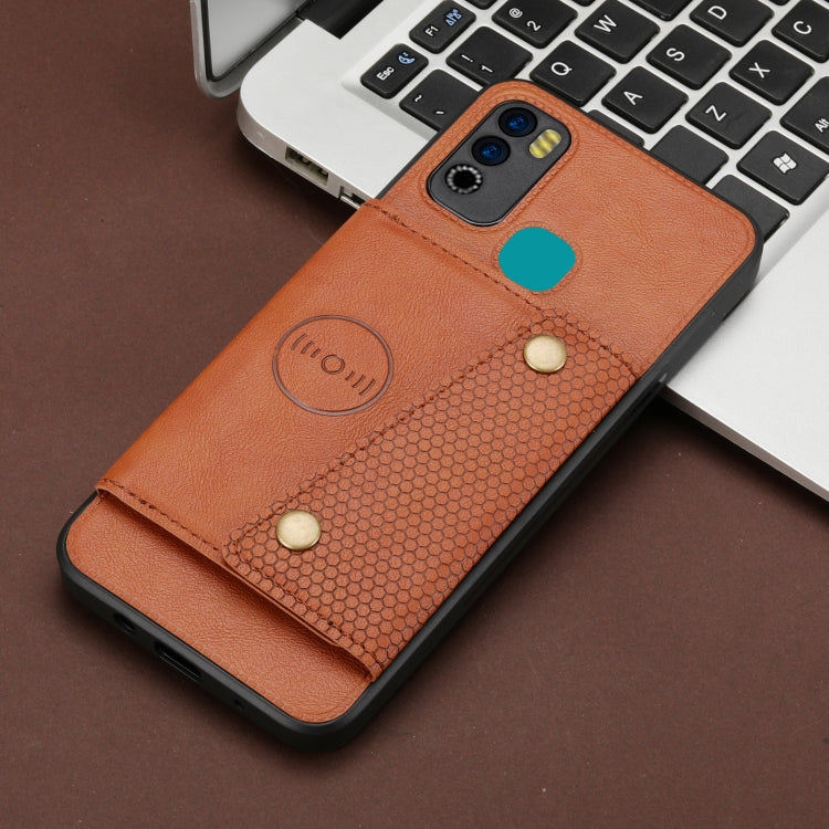 For Infinix Hot 9 Play Double Buckle PU + TPU Shockproof Magnetic Phone Case