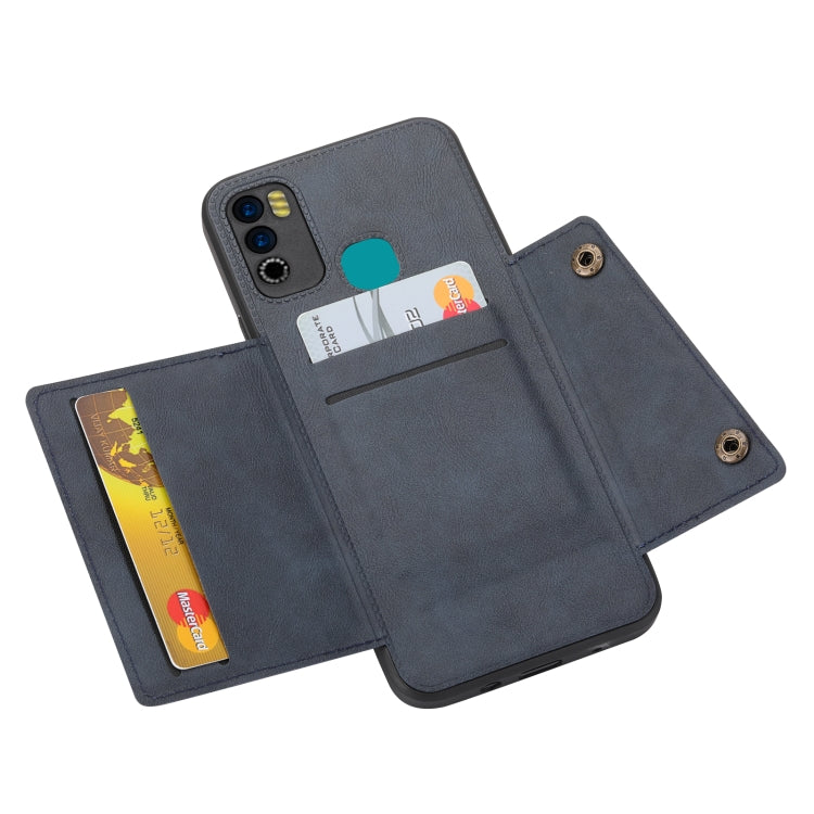 For Infinix Hot 9 Play Double Buckle PU + TPU Shockproof Magnetic Phone Case