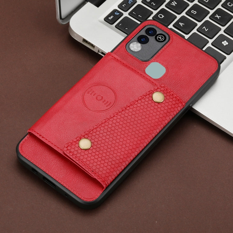 For Infinix Hot 10 Play Double Buckle PU + TPU Shockproof Magnetic Phone Case
