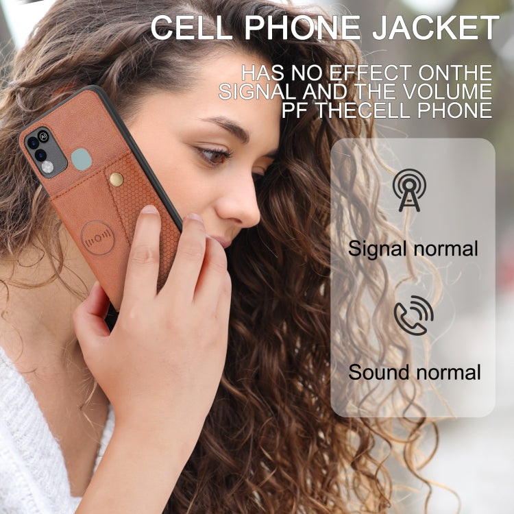 For Infinix Hot 10 Play Double Buckle PU + TPU Shockproof Magnetic Phone Case