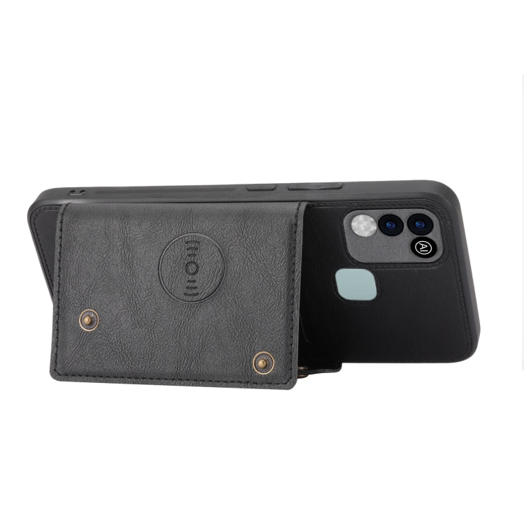 For Infinix Hot 10 Play Double Buckle PU + TPU Shockproof Magnetic Phone Case