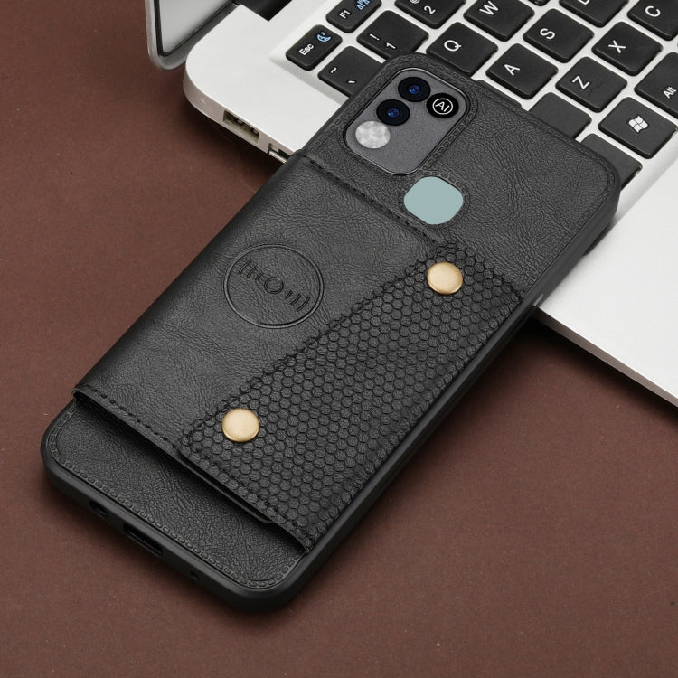 For Infinix Hot 10 Play Double Buckle PU + TPU Shockproof Magnetic Phone Case