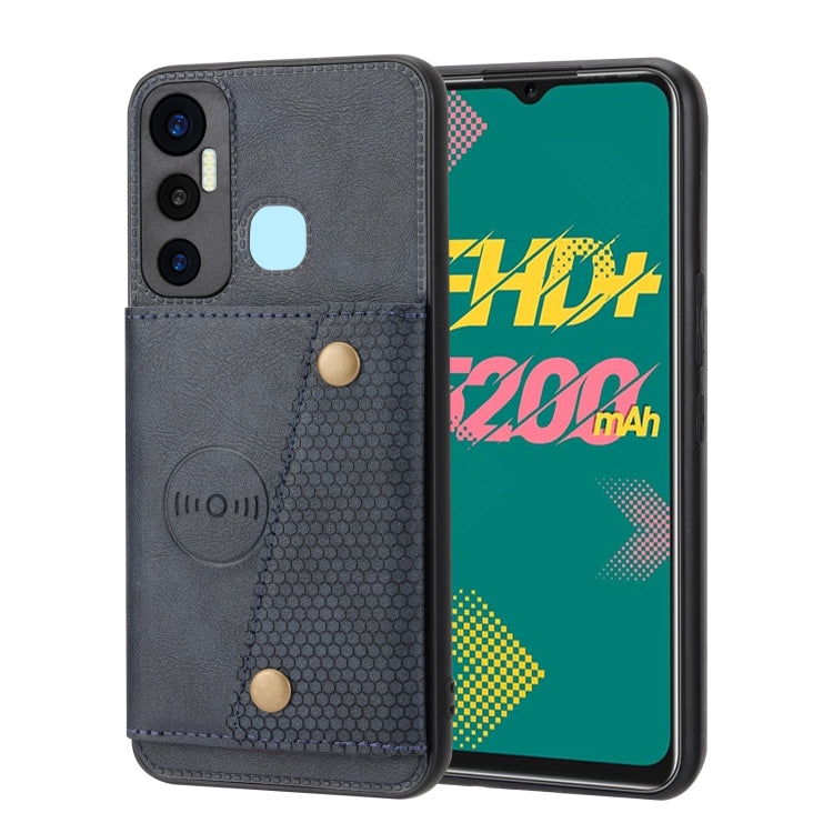 For Infinix Hot 11 Double Buckle PU + TPU Shockproof Magnetic Phone Case