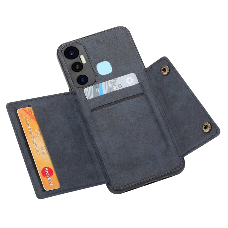 For Infinix Hot 11 Double Buckle PU + TPU Shockproof Magnetic Phone Case