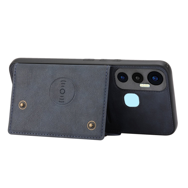 For Infinix Hot 11 Double Buckle PU + TPU Shockproof Magnetic Phone Case