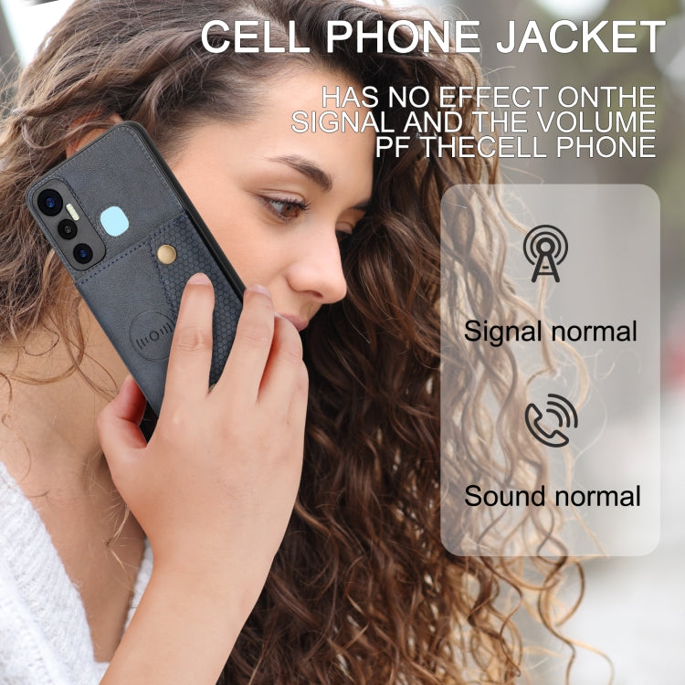 For Infinix Hot 11 Double Buckle PU + TPU Shockproof Magnetic Phone Case