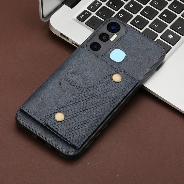 For Infinix Hot 11 Double Buckle PU + TPU Shockproof Magnetic Phone Case