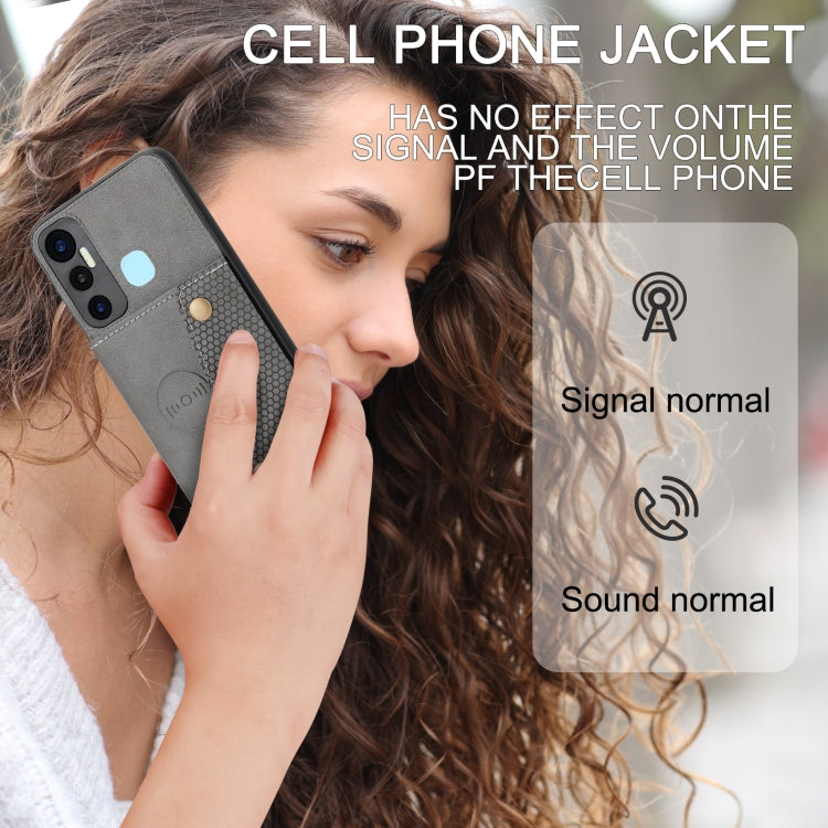 For Infinix Hot 11 Double Buckle PU + TPU Shockproof Magnetic Phone Case