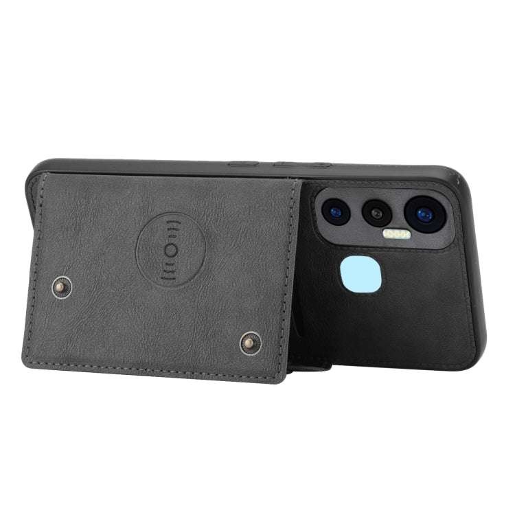 For Infinix Hot 11 Double Buckle PU + TPU Shockproof Magnetic Phone Case