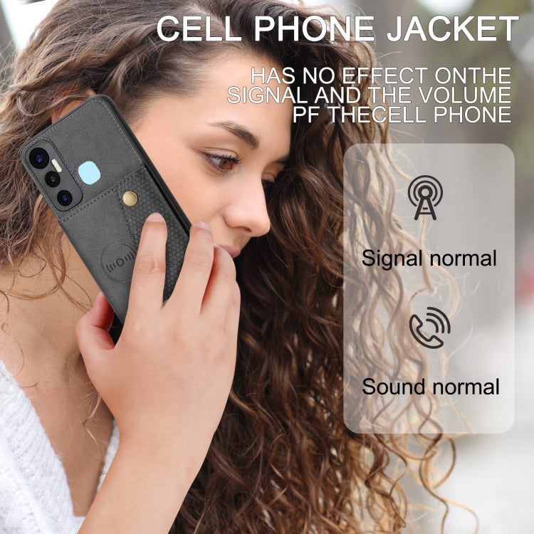For Infinix Hot 11 Double Buckle PU + TPU Shockproof Magnetic Phone Case