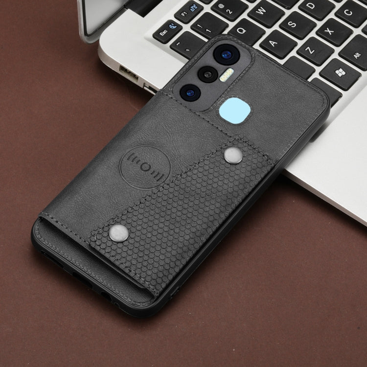 For Infinix Hot 11 Double Buckle PU + TPU Shockproof Magnetic Phone Case