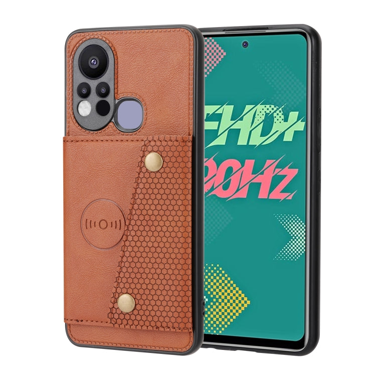 For Infinix Hot 11s Double Buckle PU + TPU Shockproof Magnetic Phone Case