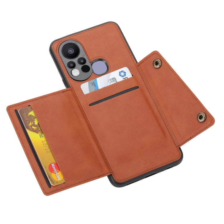 For Infinix Hot 11s Double Buckle PU + TPU Shockproof Magnetic Phone Case