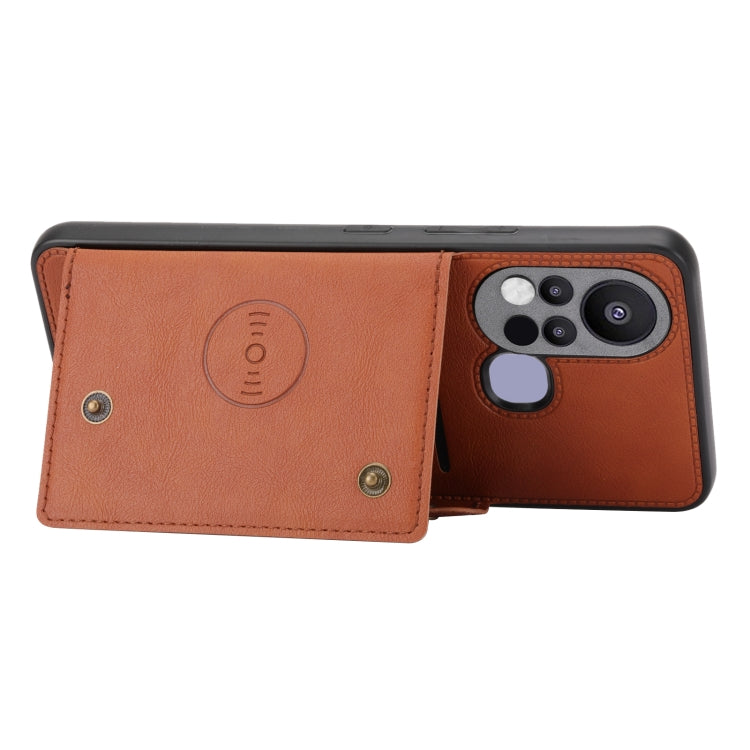 For Infinix Hot 11s Double Buckle PU + TPU Shockproof Magnetic Phone Case
