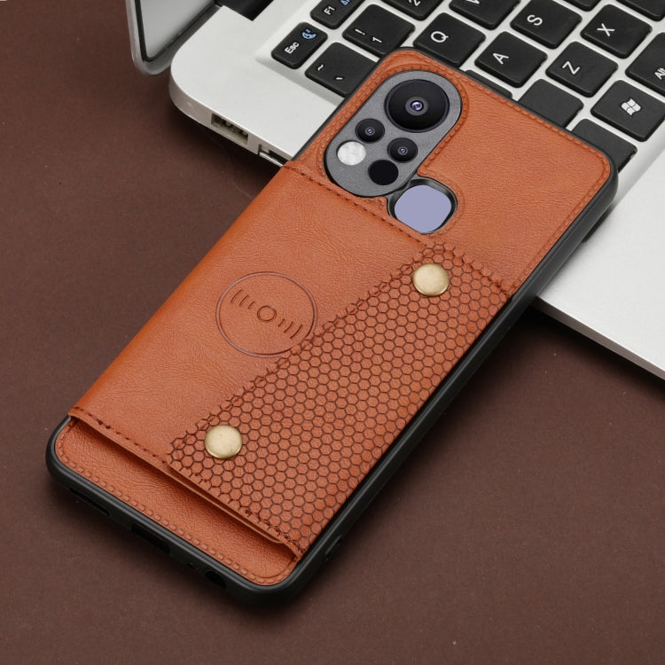 For Infinix Hot 11s Double Buckle PU + TPU Shockproof Magnetic Phone Case