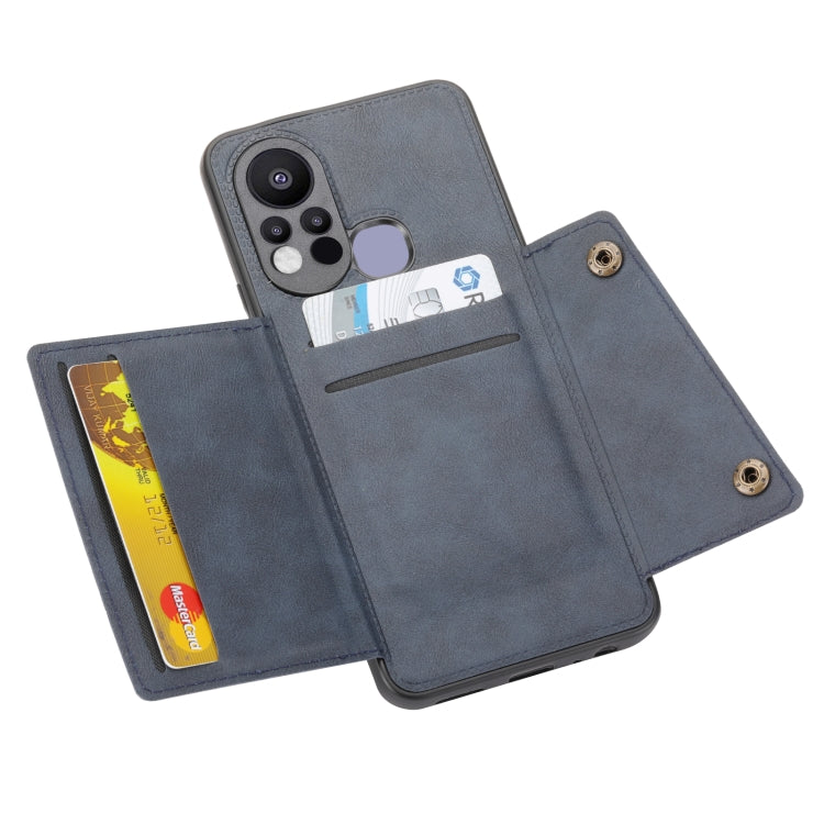 For Infinix Hot 11s Double Buckle PU + TPU Shockproof Magnetic Phone Case