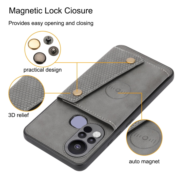 For Infinix Hot 11s Double Buckle PU + TPU Shockproof Magnetic Phone Case
